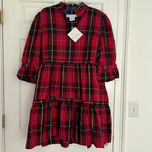 Gretchen Scott Teardrop Plaidly Cooper Red Plaid Dress XL NWT